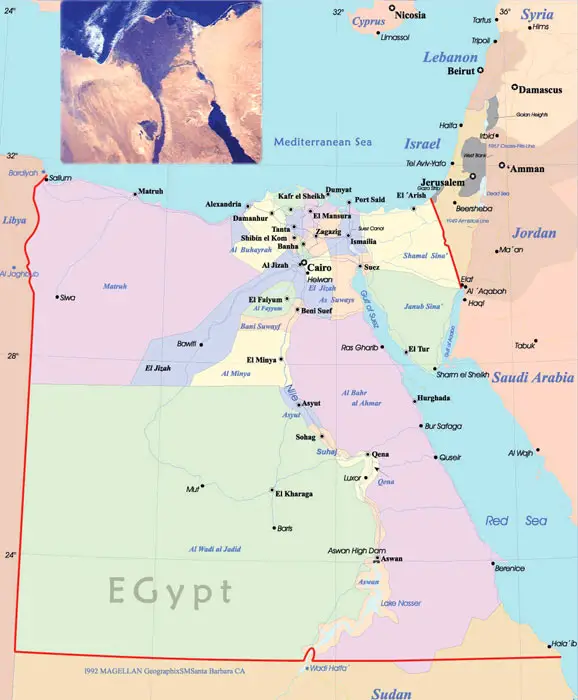 

Mısır Arap Cumhuriyeti'nin politik haritası
